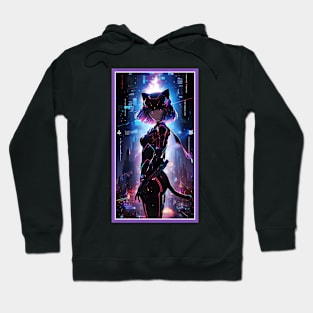 Anime Cute Cat Girl | Quality Anime Girl Artwork | Sci-Fi Manga Girl Anime Art Hoodie